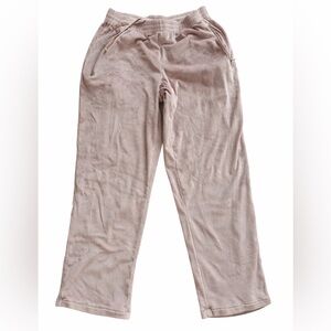 SKIMS Velour Lounge Pants Size M Blush Pink Soft Wide Leg Drawstring
